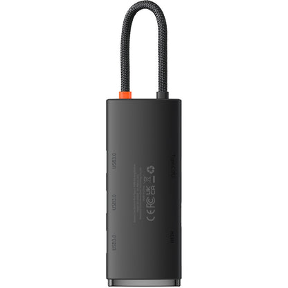 Hub USB-C Baseus Lite, 3 X USB-A 3.0 - USB-C - HDMI, Noir WKQX040001