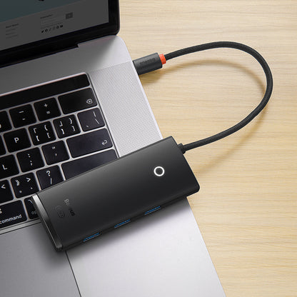 Hub USB-C Baseus Lite, 3 X USB-A 3.0 - USB-C - HDMI, Noir WKQX040001