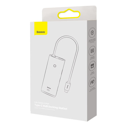 Hub USB-C Baseus Lite, 3 X USB-A 3.0 - USB-C - HDMI, Noir WKQX040001