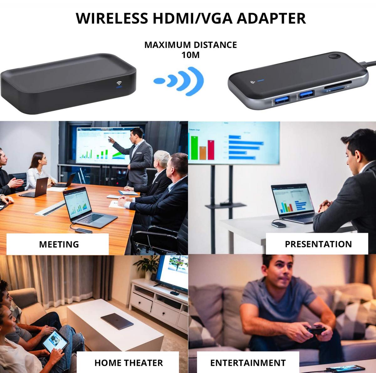 Hub USB-C SiGN, 1 x USB-C - 1 x HDMI - 1 x VGA - 1 x prise 3,5 mm, noir SN-TVBT01 SN-TVBT01