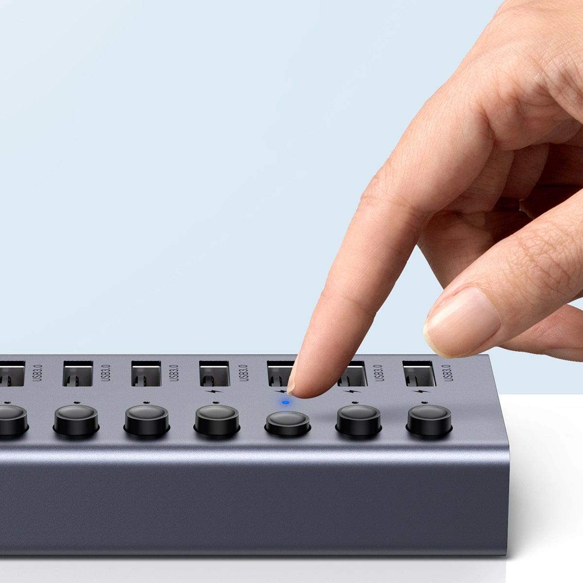 Hub USB UGREEN CM481, 7 x USB-A 3.0, Gris