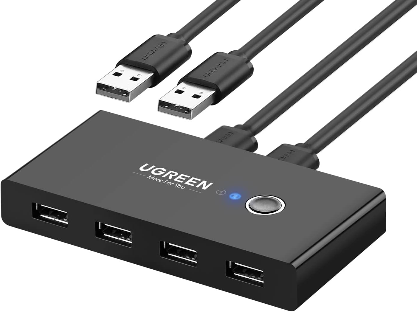 Hub USB UGREEN US216 Two Sharing Switch Box, 4 x USB-A, Noir 