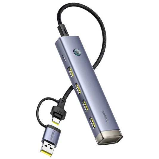 Hub USB / USB-C Baseus UltraJoy, 4 x USB-A 3.2 - 1 x USB-C, Gris B0005280B811-15