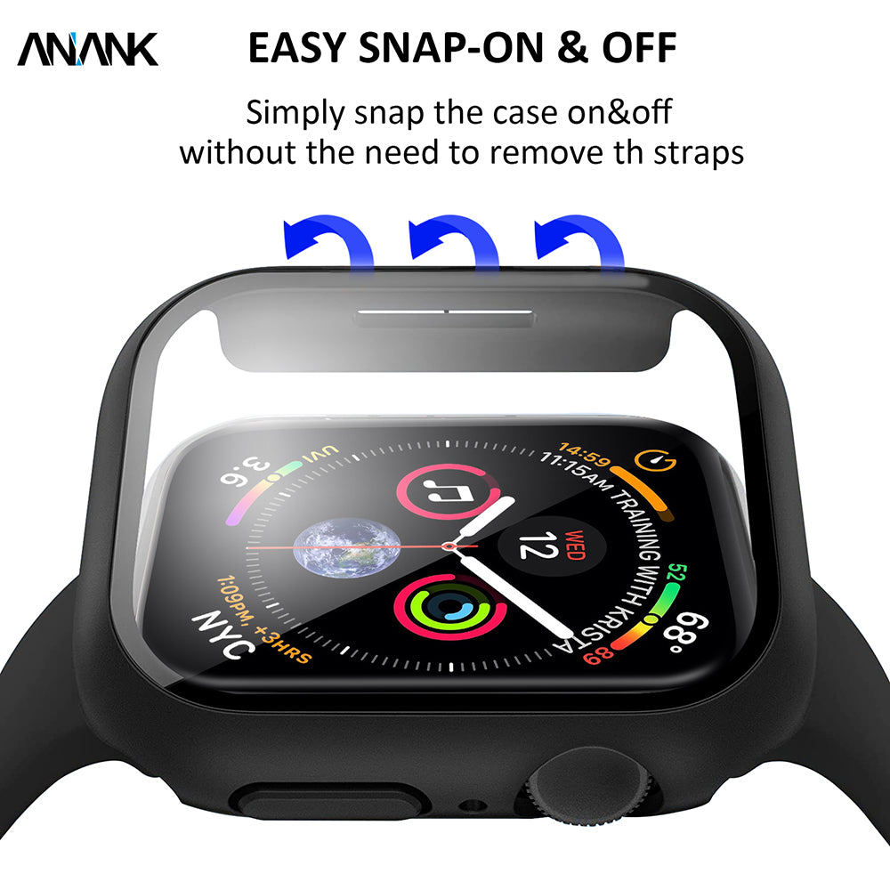 Coque Anank Screen Guard pour Apple Watch Series 7 45mm, Noire
