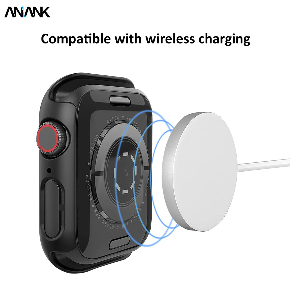 Coque Anank Screen Guard pour Apple Watch Series 7 45mm, Noire