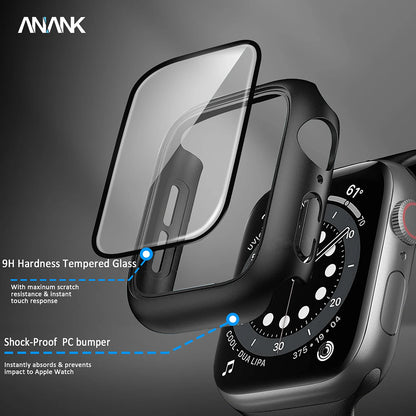 Coque Anank Screen Guard pour Apple Watch Series 7 45mm, Noire