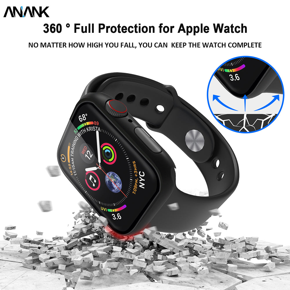 Coque Anank Screen Guard pour Apple Watch Series 7 45mm, Noire