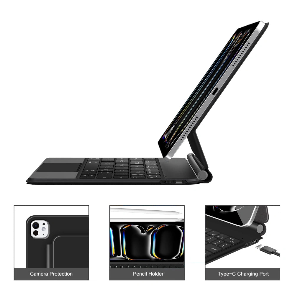 Étui avec clavier pour Apple iPad Pro 11 (2025) / (2024), Tech-Protect, SmartCase Magnétique, Noir