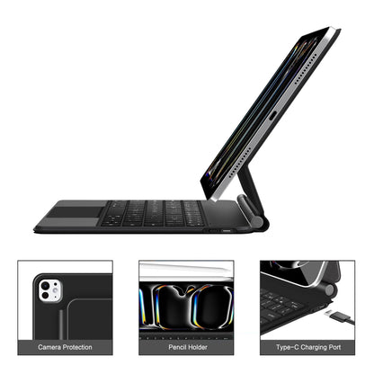 Étui avec clavier pour Apple iPad Pro 11 (2025) / (2024), Tech-Protect, SmartCase Magnétique, Noir