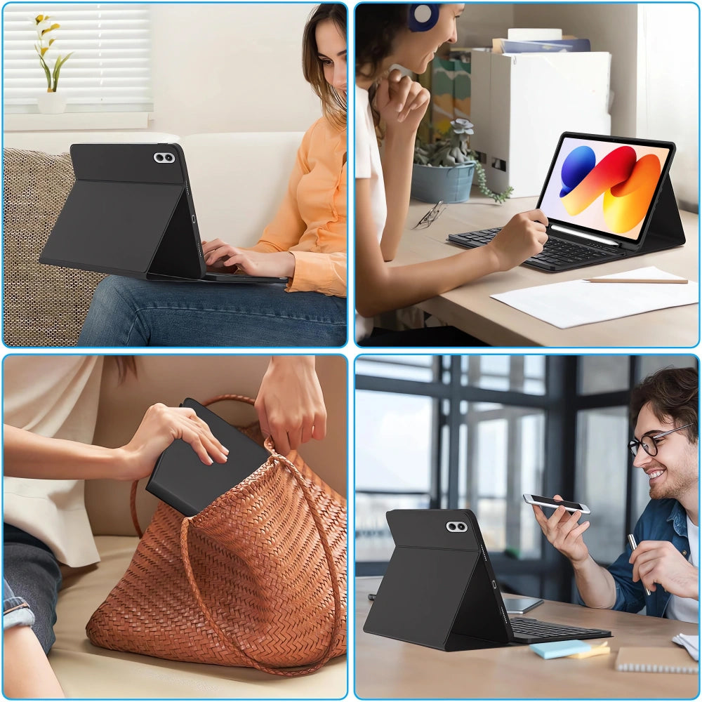 Étui avec clavier pour Xiaomi Poco Pad M1 / Redmi Pad 2 Pro, Tech-Protect, SC PEN, Noir