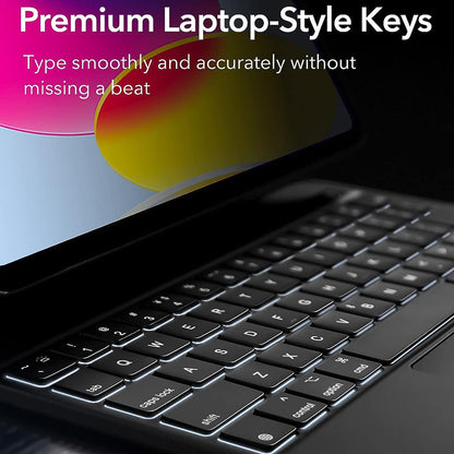 Étui avec Clavier pour Apple iPad (2025) / (2022), ESR, Rebound, Noir