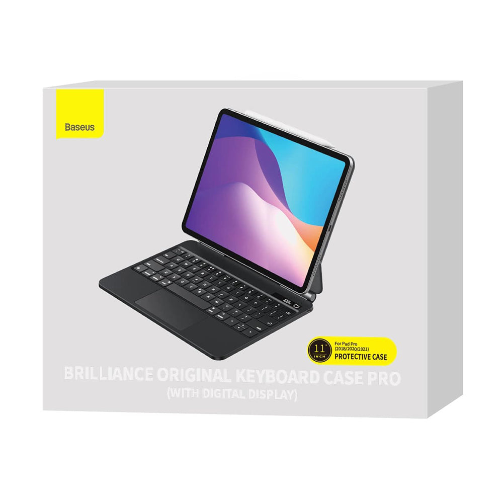 Étui avec Clavier pour Apple iPad Pro 12.9 (2022) / Pro 12.9 (2021) / Pro 12.9 (2020) / Pro 12.9 (2018), Baseus, Brilliance, Gris