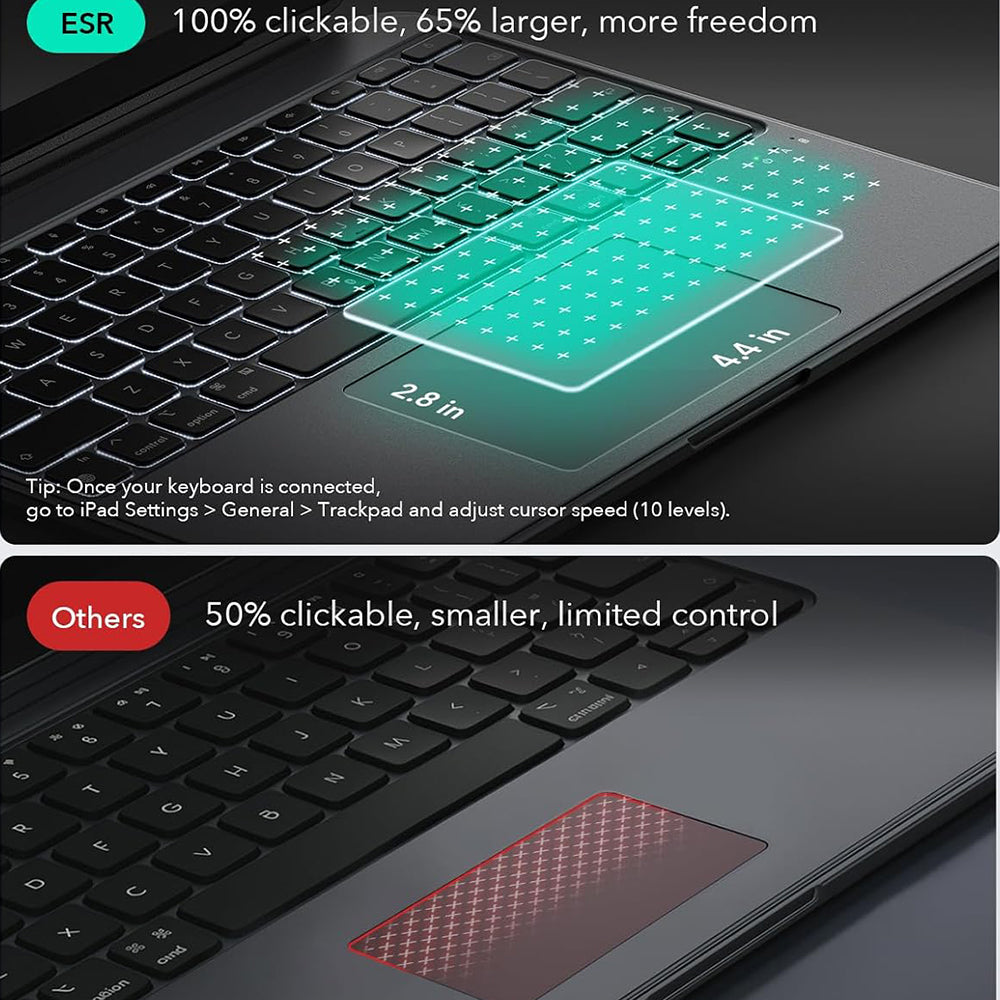 Étui avec Clavier pour Apple iPad Pro 13 (2024), ESR, Shift, Gris
