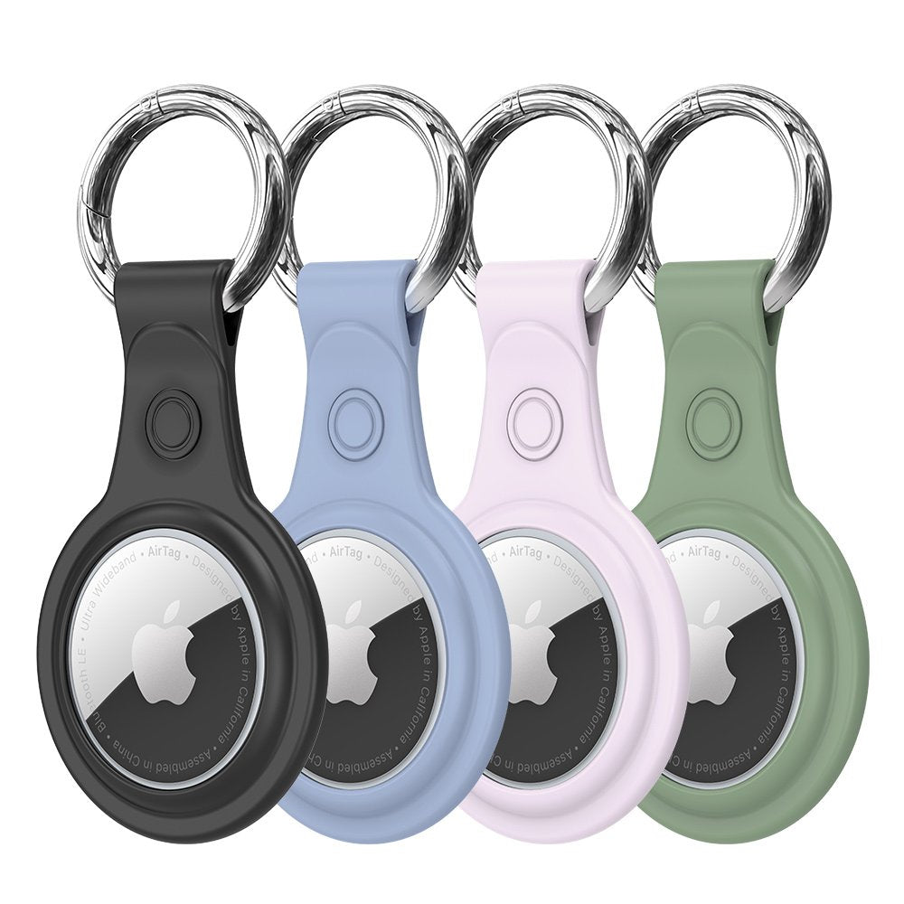 Coque DUX DUCIS Secure pour Apple AirTag, Set de 4 pièces, Noir / Bleu / Rose / Vert