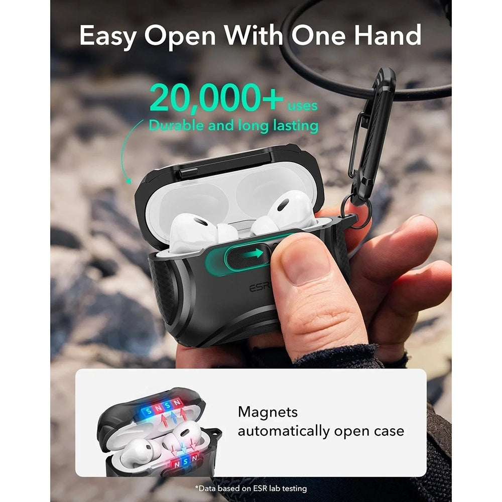 Étui ESR Cyber FlickLock pour Apple AirPods Pro 3, Noir