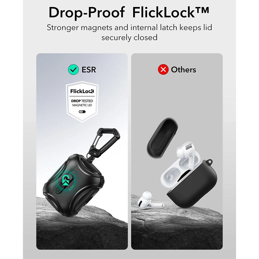 Étui ESR Cyber FlickLock pour Apple AirPods Pro 3, Noir