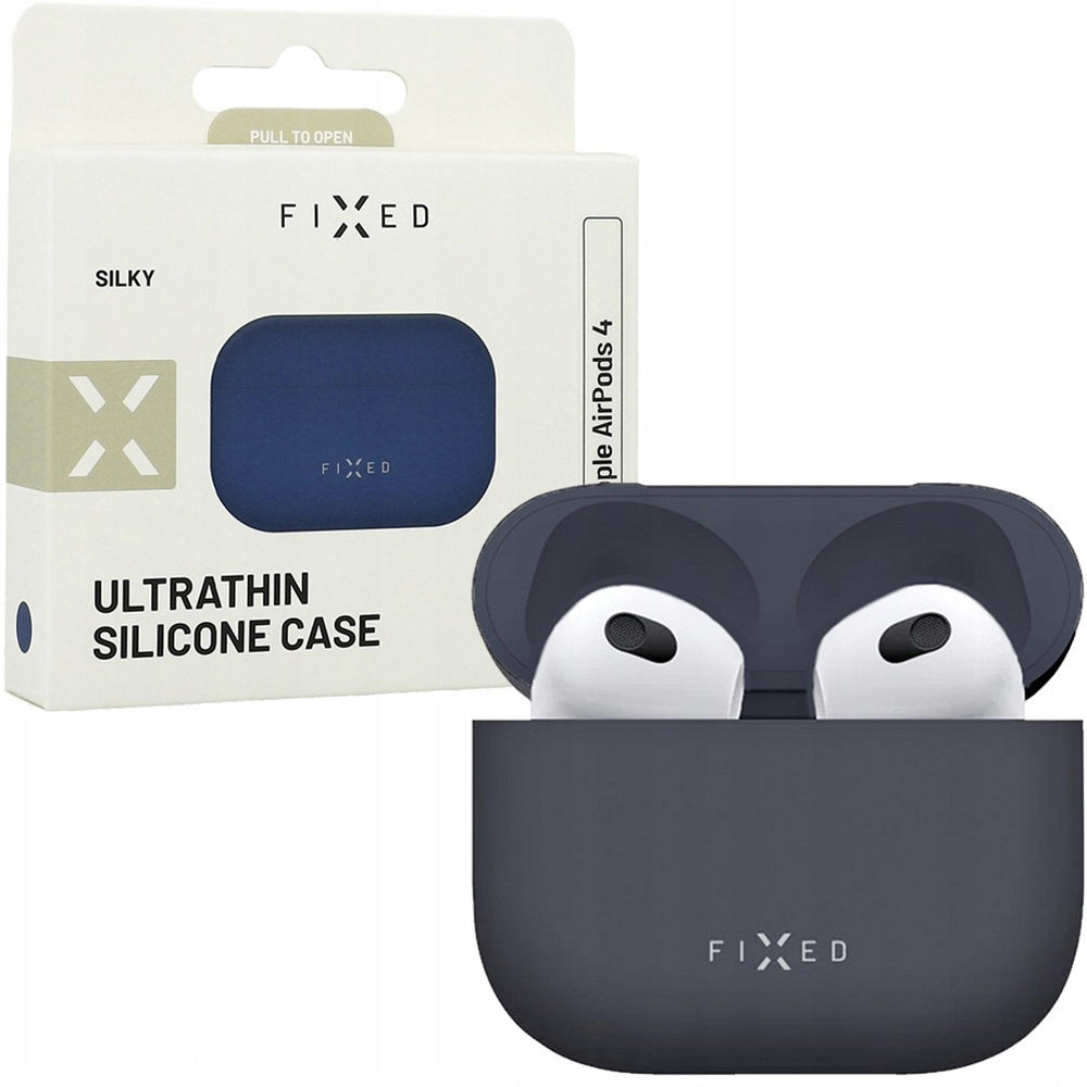 Étui Fixed Silky pour Apple AirPods 4, Bleu