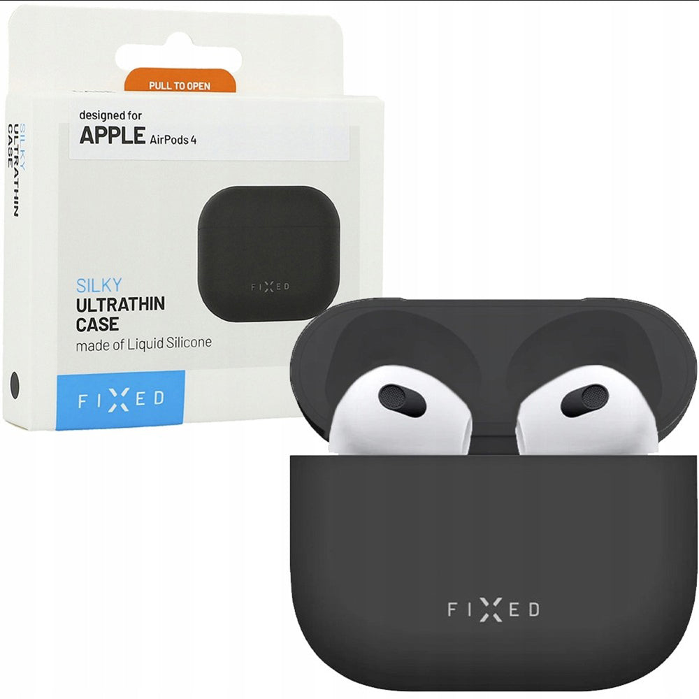 Étui Fixed Silky pour Apple AirPods 4, Noir