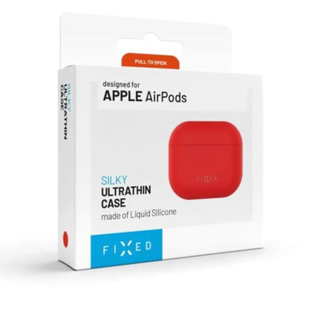 Étui Fixed Silky pour Apple AirPods 4, Rouge