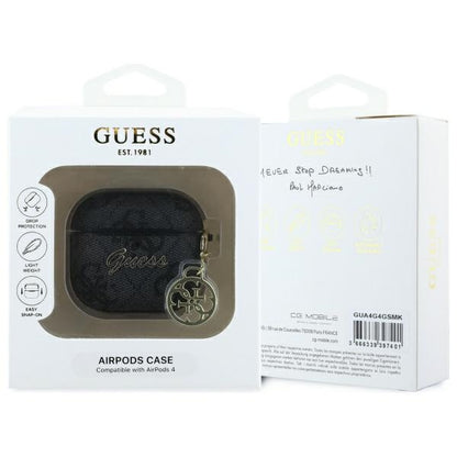 Étui Guess 4G Charm pour Apple AirPods 4, Marron