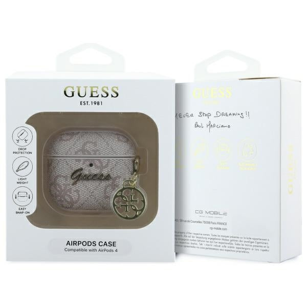 Étui Guess 4G Charm pour Apple AirPods 4, Rose