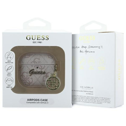 Étui Guess 4G Charm pour Apple AirPods 4, Rose