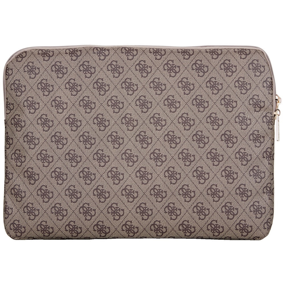 Housse Guess 4G Triangle Logo pour Laptop 14 pouces, Marron