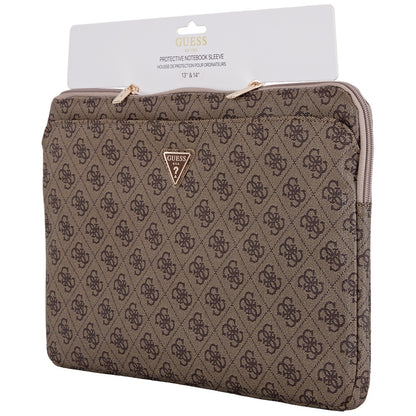Housse Guess 4G Triangle Logo pour Laptop 14 pouces, Marron