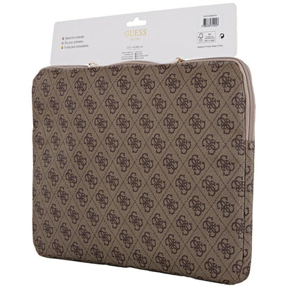 Housse Guess 4G Triangle Logo pour Laptop 14 pouces, Marron