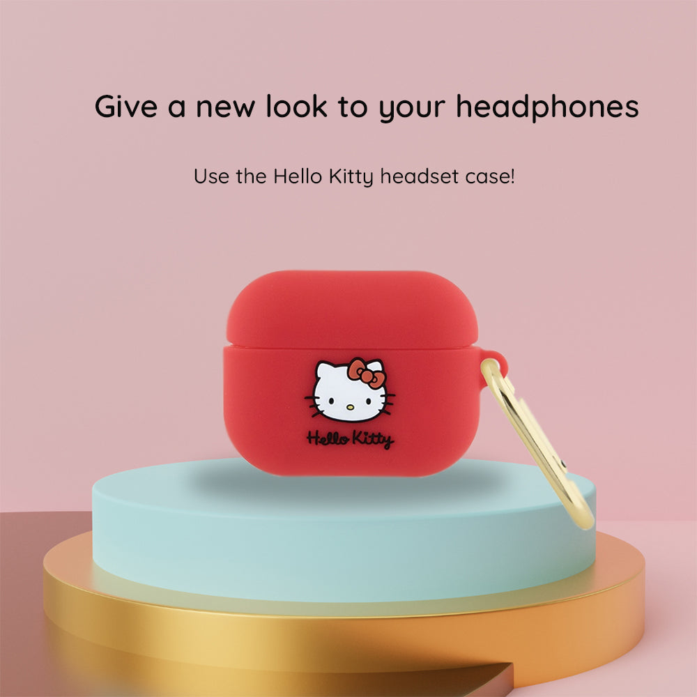 Étui Hello Kitty 3D Kitty Head pour Apple AirPods Pro 2, Rose