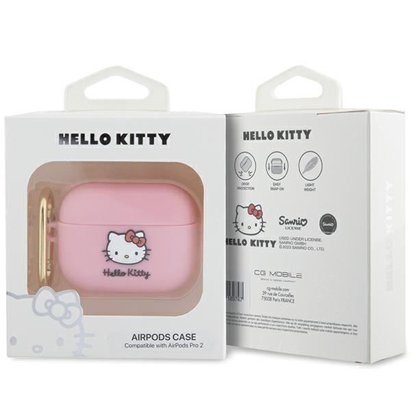Étui Hello Kitty 3D Kitty Head pour Apple AirPods Pro 2, Rose