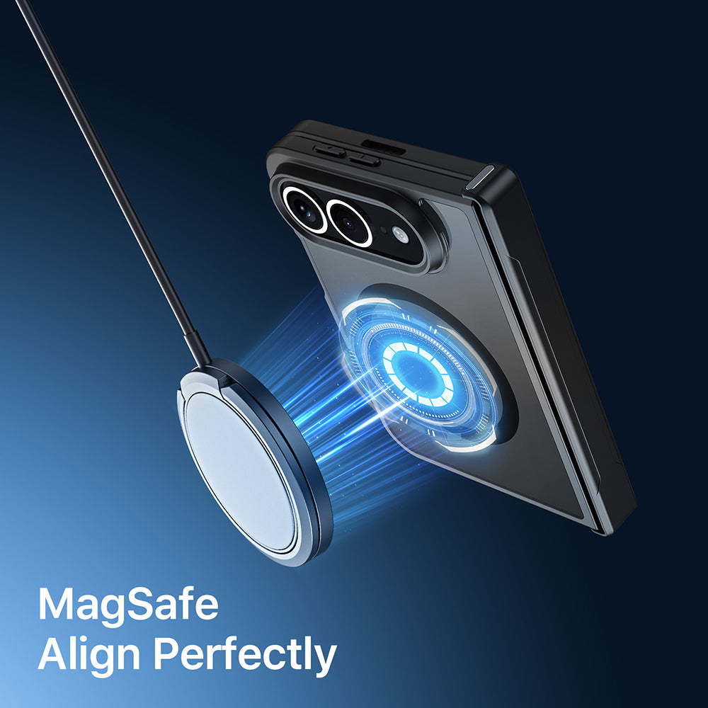 Coque MagSafe avec protection de charnière pour Apple iPhone Duo, DUX DUCIS, Aimo, noire