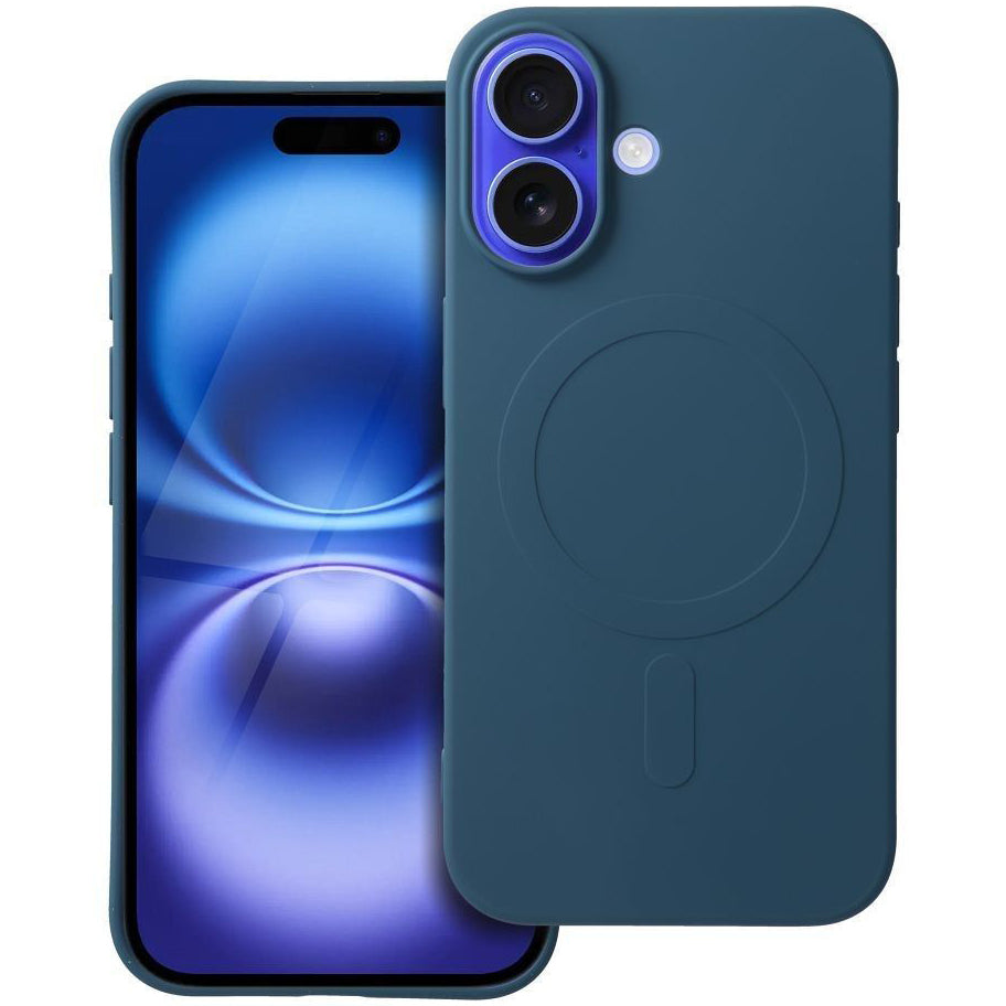 Coque MagSafe pour Apple iPhone 16, OEM, Silicone Mag (Grand Trou), Bleue