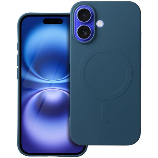 Coque MagSafe pour Apple iPhone 16, OEM, Silicone Mag (Grand Trou), Bleue