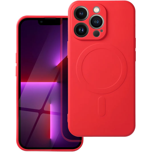 Coque MagSafe pour Apple iPhone 16 Pro Max, OEM, Silicone Mag, Rouge