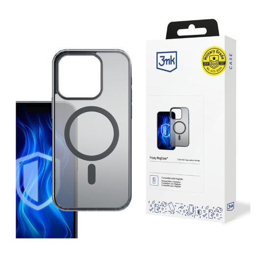 Coque MagSafe pour Apple iPhone 16 Pro Max, 3MK, Frosty MagCase, Noire