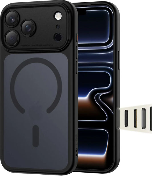 Coque MagSafe pour Apple iPhone 17 Pro, Tech-Protect, MagPeak, Noir Mat