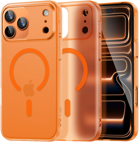 Coque MagSafe pour Apple iPhone 17 Pro Max, Tech-Protect, MagSlim, Orange Mat