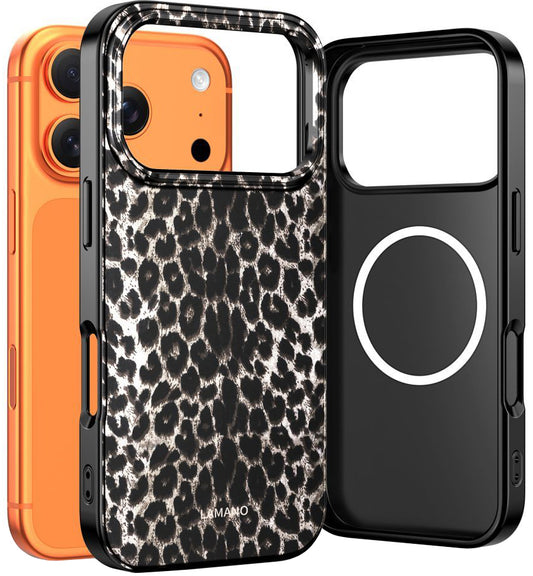 Étui MagSafe pour Apple iPhone 17 Pro Max, Tech-Protect, Lamano Leopard, Noir