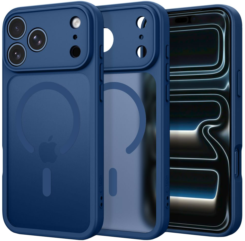 Coque MagSafe pour Apple iPhone 18 Pro Max / 17 Pro Max, Tech-Protect, BasicMag, Bleu Marine Mat