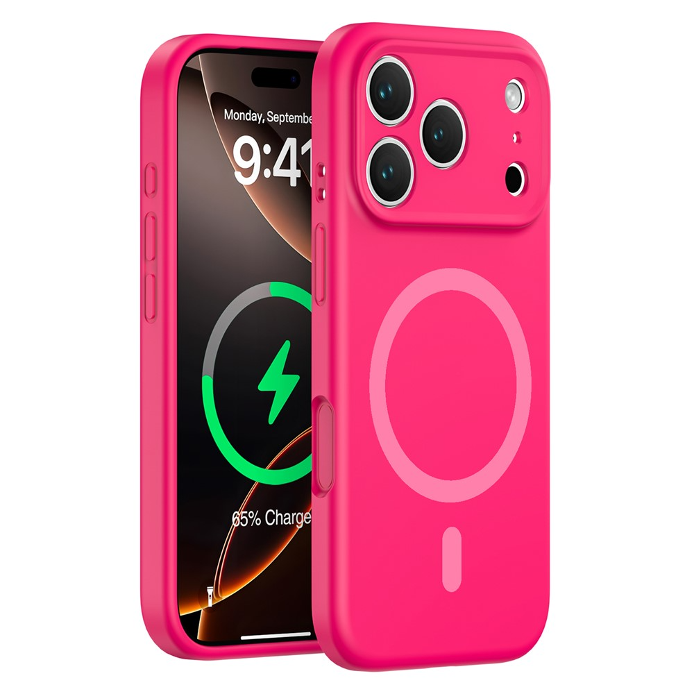 Coque MagSafe pour Apple iPhone 17 Pro Max, OEM, Silicone Liquide, Rose