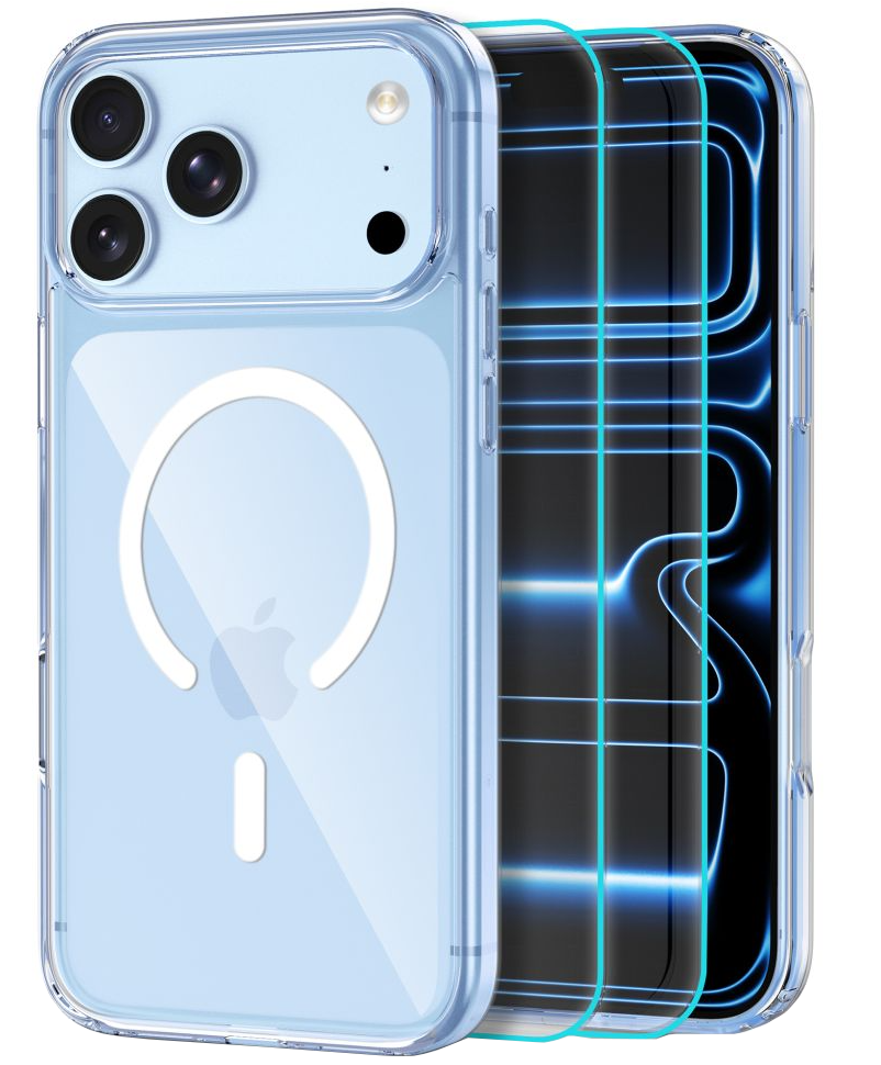 Coque MagSafe pour Apple iPhone 18 Pro Max / 17 Pro Max, Tech-Protect, Flexair Hybrid avec protecteur d'écran, Transparente