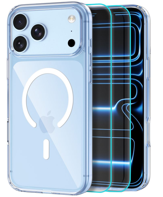 Coque MagSafe pour Apple iPhone 18 Pro Max / 17 Pro Max, Tech-Protect, Flexair Hybrid avec protecteur d'écran, Transparente