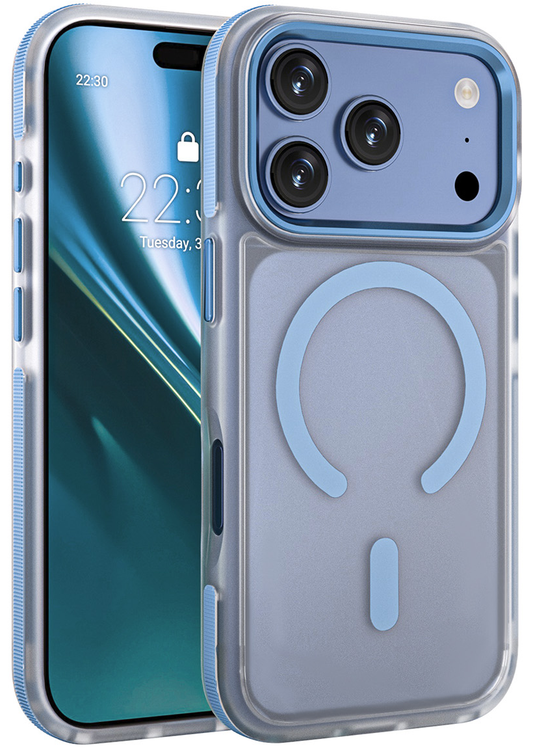 Coque MagSafe pour Apple iPhone 18 Pro Max / 17 Pro Max, Etteri, Icy Mag, Bleu