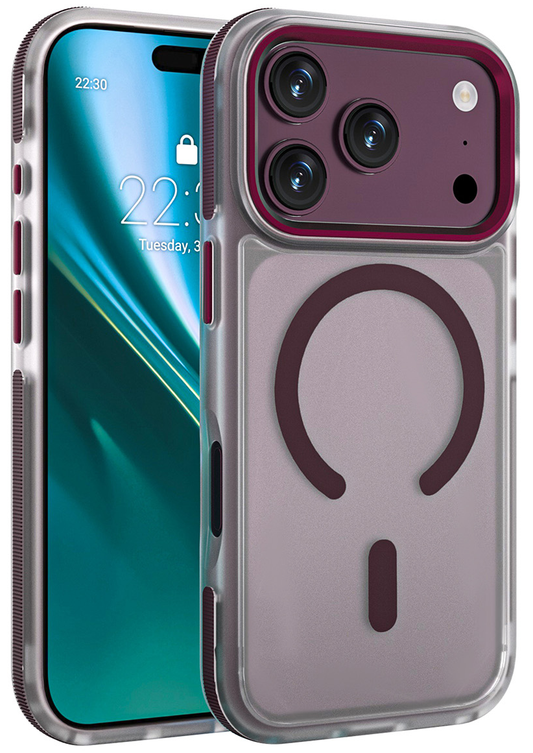 Coque MagSafe pour Apple iPhone 18 Pro Max / 17 Pro Max, Etteri, Icy Mag, Bordeaux