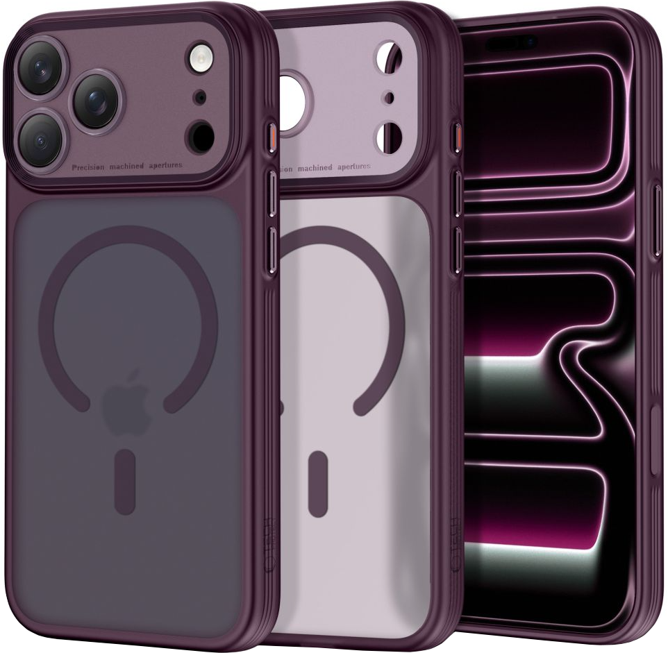 Coque MagSafe pour Apple iPhone 18 Pro / 17 Pro, Tech-Protect, MagPeak CC, Rouge Mat