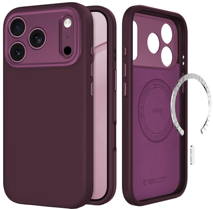 Coque MagSafe pour Apple iPhone 18 Pro Max / 17 Pro Max, Tech-Protect, Uniq CC, Bordeaux