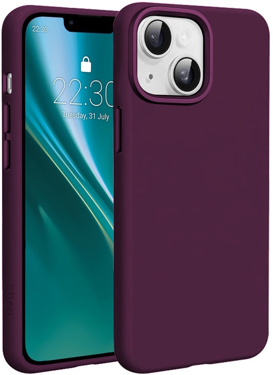 Coque MagSafe pour Apple iPhone 15, Etteri, Silicone Mag, Bordeaux