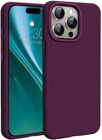 Coque MagSafe pour Apple iPhone 15 Pro, Etteri, Silicone Mag, Bordeaux