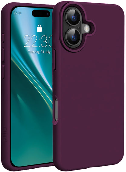 Coque MagSafe pour Apple iPhone 16, Etteri, Silicone Mag, Bordeaux
